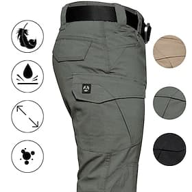 Men's Hunting Pants Tactical Pants Waterproof Ripstop Windproof Multi-Pockets Spring Summer Winter Cotton Bottoms for Hunting Hiking Camping Green Black khaki