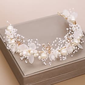 Diadèmes couronnes bandeaux coiffe perles imitation strass mariage soirée rétro doux avec fausse perle cristal  strass coiffe accessoire pour impressionner