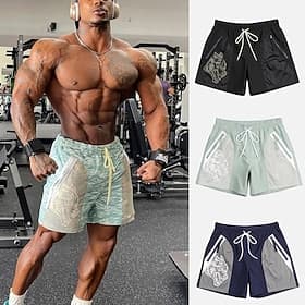 Men's Running Shorts Gym Shorts Drawstring Bottoms Athletic Summer Spring Fall Spandex Quick Dry Soft Moisture Wicking Breathable Gym Workout Jogging Exercise