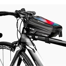 WILD MAN 1 L Fahrradrahmentasche Touchscreen Reflektierend Wasserdicht Fahrradtasche PU-Leder TPU EVA Tasche für das Rad Fahrradtasche Radsport Übung im Freien