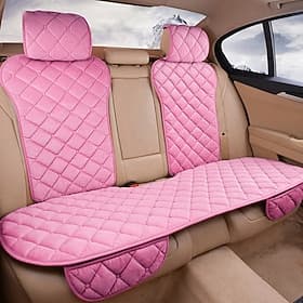 StarFire Cute Pink DIY Car Seat Cover Set, Universal Plush Seat Cushion, Protector Mat for Most Car Models