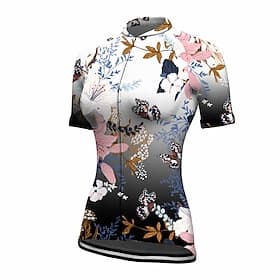 Women's Cycling Jersey Floral Botanical Short Sleeve Bike Jersey Top with 3 Rear Pockets Mountain Bike MTB Road Bike Cycling Quick Dry Reflective Strips Back P thumbnail 2