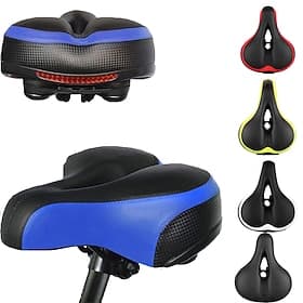 Most Comfortable Bicycle Seat, Bike Seat Replacement with Dual Shock Absorbing Ball Wide Bike Seat Memory Foam Bicycle Gel Seat