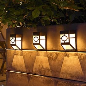2pcs Outdoor Wall Lights LED Solar Retro Garden Light Waterproof Courtyard Lighting for Garden Balcony Fence Decoration Landscape Street Light