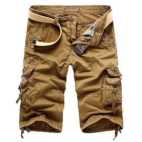 Herren Cargoshorts Wandershorts Militär Sommer Frühling Außen Normale Passform 10 Ripstop Multi Pocket Atmungsaktiv Caprihose Unterteile Tasche Schwarz Weiß Ba