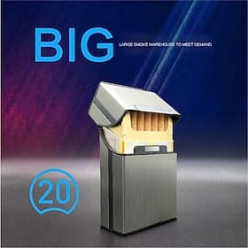 Aluminum Alloy Cigarette Case, 20-Capacity, Moisture and Crush Resistant, Unique Men's Gift, Metal Aluminum Alloy Construction Stylish Creative