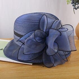 Hats Net Straw Bucket Hat Straw Hat Sun Hat Formal Kentucky Horse Race Ladies Day Vintage Style Elegant Wedding With Floral Appliques Headpiece Headwear dress