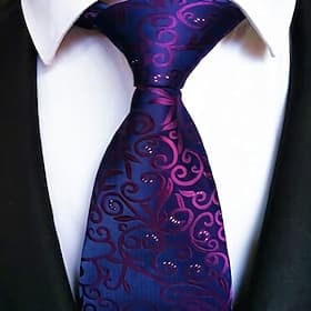 Men's Necktie - Floral Ties Classic Fashion Party Meeting Outfit Business Neck Ties 1 Pc Necktie Mens Classic Necktie Floral Neckties Print Jacquard Tie Fashio