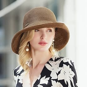 Elegant Beach Polyester / Polyamide Hats with Satin Bowknot 1pc Casual / Holiday Headpiece/ Sun Protection/Graduation / Congratulations / Anniversary / Birthda