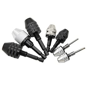 Mini Keyless Drill Chuck 0.3-8mm Self-Tighten Electric Drill Bits Collet Fixture Tools 1/4  Inch Hex Shank Quick Change Converter