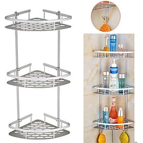 badezimmer eckduschregal 2/3 schicht raum aluminium badezimmerregal zubehör set abnehmbares regal badezimmerregal organizador
