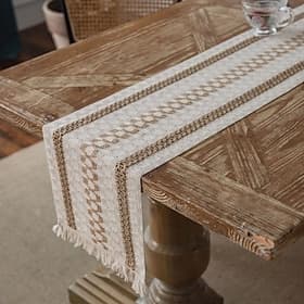 Farmhouse Table Runner Vintage Table Runner Cotton Linen Table Decorations for Dining Party Holiday