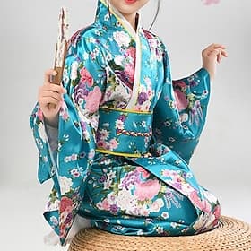 Girls' Yukata Robe Kimono Japanese Traditional Masquerade Kid's Kimono Coat Party