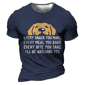 Men's Graphic T-Shirt Short Sleeve Funny Dog Lover Every Snack You Make Parody