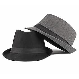 Men's Kentucky Derby Hat Fedora Hat Brim Hat Black Red Polyester Sports  Outdoors Casual Simple Style Party / Evening Daily Holiday