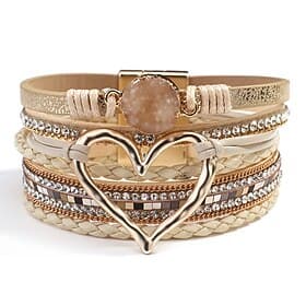 1 pc fermoir magnétique boho wrap bracelets en cuir manchette bracelet perlé bracelets pour femme empilable infinity bracelets bijoux