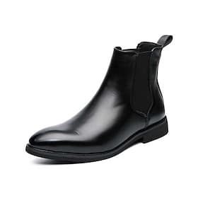 Schwarze Chelsea-Stiefel aus Kunstleder für Herren – perfekt für Geschäftstreffen, formelle Veranstaltungen und Abendgarderobe