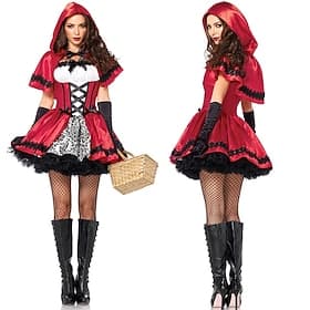 Carnival Costume 2026 Dress Cosplay Costume Movie / TV Theme Costumes Little Red Riding Hood Movie / TV Theme Costumes Cosplay Lolita Adults' Women's Christmas