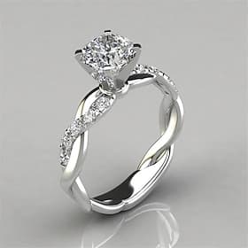 longrui europäischer und amerikanischer schmuck plattierter 18 karat roségold zweifarbiger prinzessin-diamantring cross twist diamantring