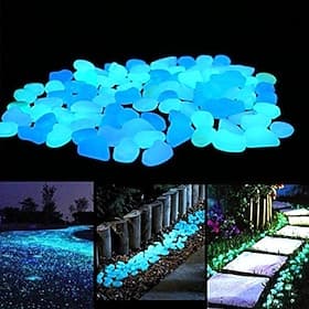 100Pcs Garden Decor Luminous Stones Glow In Dark Decorative Pebbles Pebble Rocks Outdoor Fish Tank Aquarium Decorations