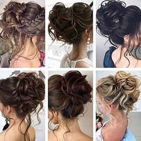 commerce extérieur fournir synthétique chignon perruque désordonné longue barbe cheveux anneau élastique cheveux sac perruque anneau moelleux cheveux anneau ro