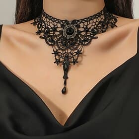 Necklace Lace Choker Necklace Punk Gothic Alloy For Disco Cosplay Carnival Women's Costume Jewelry Fashion Jewelry