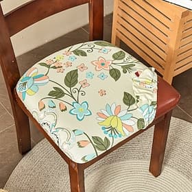 2 Pcs Seat Covers for Dining Room Stretch Seat Slipcover Removable Washable Upholstered Chair Cushion Slipcovers for Kitchen Office