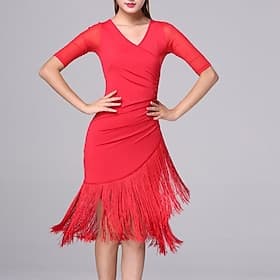 Activewear Dress Printing Tassel Solid Women's Training Performance Half Sleeve High Milk Fiber