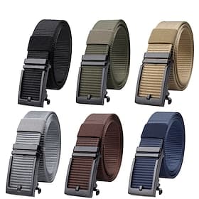 Men's Belt Tactical Belt Adjustable Automatic Buckle Nylon Fashion Outdoor Athleisure Tactical Pure Color Blue Black Outdoor Sports Outdoor Hiking