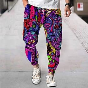 Men's Joggers Trousers Summer Pants Beach Pants Drawstring Elastic Waist Cartoon Graphic Prints Comfort Breathable Sports Outdoor Casual Daily Streetwear Desig