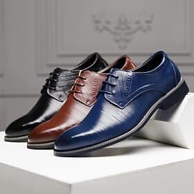 Men's Oxfords Derby Shoes Dress Shoes Business Classic Casual Wedding Daily Office  Career Microfiber Black Blue Brown Summer Spring