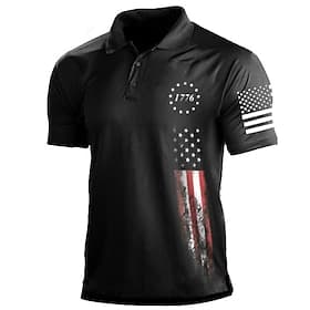 4th of July 2026 250th Men's American Flag Veterans Polo Shirts Golf Shirt Short Sleeve Polo Shirts Collared Shirts Casual Streetwear Vacation Wear Party Outfi thumbnail 4