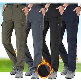 Men's Hiking Pants Trousers Fleece Lined Pants Winter Coat Softshell Pants Military Winter Autumn / Fall Outdoor Thermal Warm Windproof Multi Pockets Sweat wic