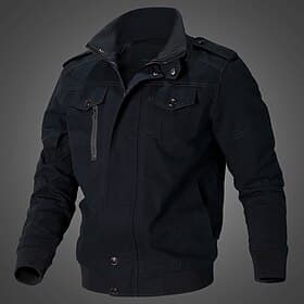 Herren Leichte Jacke Sommerjacke Freizeitjacke Jacke Strasse Festtage Windundurchlässig warm halten Tasche Herbst Winter Einfarbig Strassenmode Schick Modern
