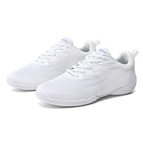 Women's White Dance Sneakers – Lightweight Breathable Performance Shoes for Jazz, Hip-Hop, Cheer, and Fitness