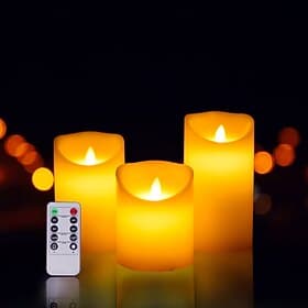Bougies LED sans flamme Pillar vacillantes avec télécommande et minuterie Fonctionnant sur batterie Cire réelle éclairage doux chaud ivoire Bougies pilier LED