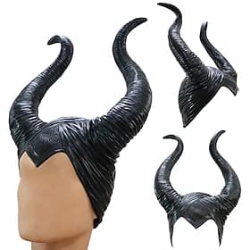 Trendy Genuine latex maleficent horns adult women Festival party costume jolie cosplay headpiece hat