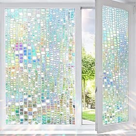 Stained Glass Window Film PVC Frosted Static Cling Rainbow Privacy Glass Film Window Privacy Sticker,Window Privacy Film Stained Glass Rainbow Clings Window Ti
