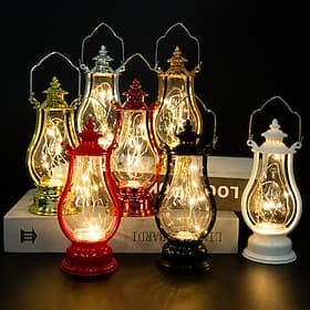retro kerosin laterne licht weihnachtsschmuck led kupferdraht lampe kreative kerze lampe wohnkultur halloween dekoration nachtlicht tragbare laterne