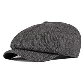 Men's Beret Hat Newsboy Cap Black Khaki Cotton Print Simple 1920s Fashion Holiday Street Dailywear Weekend Stripe Portable Comfort Fashion