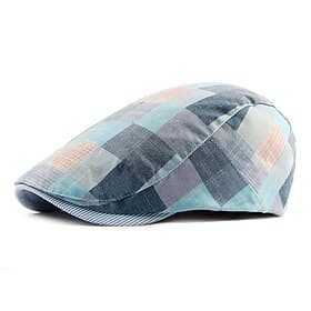 Homme Casquette Plate Rose Claire Rouge Coton Boucle réglable Imprimer simple Mode des années 1920 Décontractées Plein Air Quotidien Fin de semaine Plaid Porta