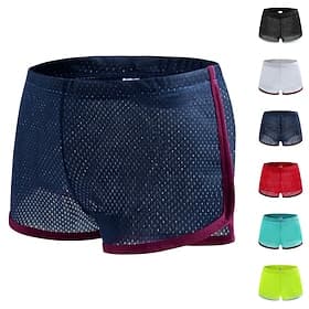 Men's Running Shorts Marathon One-third Shorts Stripe-Trim Mesh Bottoms Athletic Athleisure Summer Quick Dry Soft Breathable Gym Workout Marathon Exercise Spor