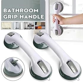 Shower Anti-Slip Grab Bar,Bathroom Strong Vacuum Suction Cup Handle Anti-slip Support Helping Grab Bar for elderly Safety Handrail Bath Shower Grab Bar
