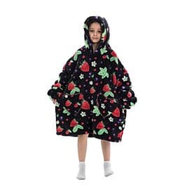 Carnival Character Oversized Hoodie Blanket Wearable Blanket With Pocket Dinosaur Zebra Hippo Onesie Pajamas Kigurumi Pajamas For Kid's Adults' Men and Women B