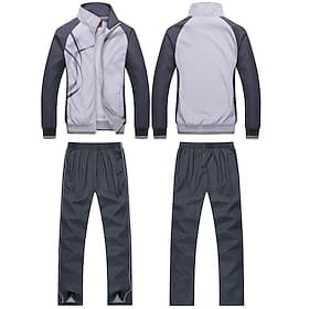 Men's Tracksuit Sweatsuit 2 Piece Full Zip Street Spring Long Sleeve Stand Collar Waterproof Windproof Lightweight Walking Jogging Training Sportswear Activewe