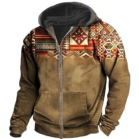 Men's Color Block Graphic Prints Hoodie Hoodies Sweatshirt Streetwear Designer Casual Boho Long Sleeve Hooded Daily Sports  Outdoor Sports Holiday Blue Black R