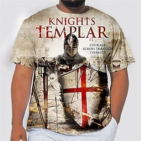 Homens Tamanho Grande Camiseta Grande e Alto Gráfico Gola Redonda Imprimir Manga Curta Primavera Verão Moda Roupa de rua Básico Confortável Casual Esportes Blu