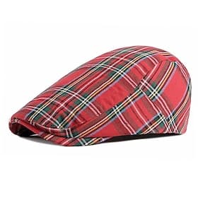 Herren Schiebermütze Rote Marineblau Polyester Einstellbare Schnalle Bedruckt Einfach 1920er Jahre Mode Urlaub Strasse Alltagskleidung Wochenende Plaid Tragbar