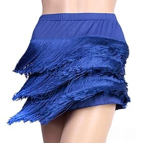 Latin Dance Skirts Tassel Pure Color Women's Performance Training High Polyester