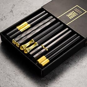 5Pairs Chopsticks Alloy Chopsticks Set Japanese Style Chopsticks
